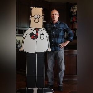 Scott Adams and Dilbert LIFE SIZE Cardboard Cutout LAST ONE!